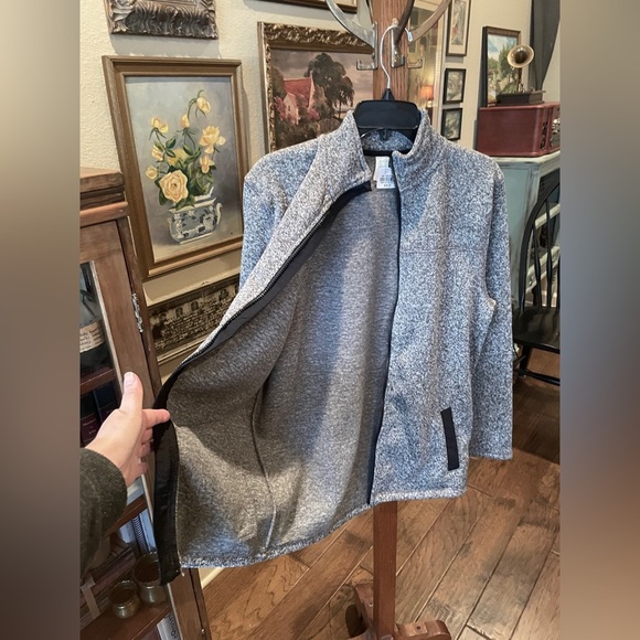 NWT ThereAbouts boys full zip mock neck jacket w/pockets XL 18-20 gray black - Picture 9 of 9